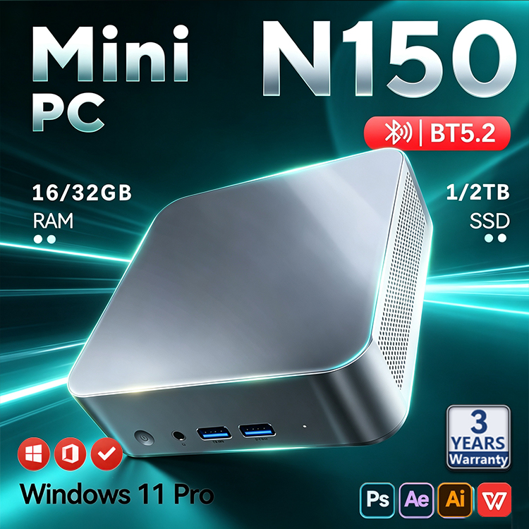 Pc Gaming Second - 2026 Intel N150 Mini PC Draagbare