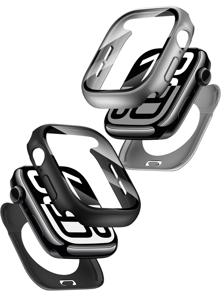 Pc Case Tempered Glass - 360° beschermhoes voor Apple Watch Series