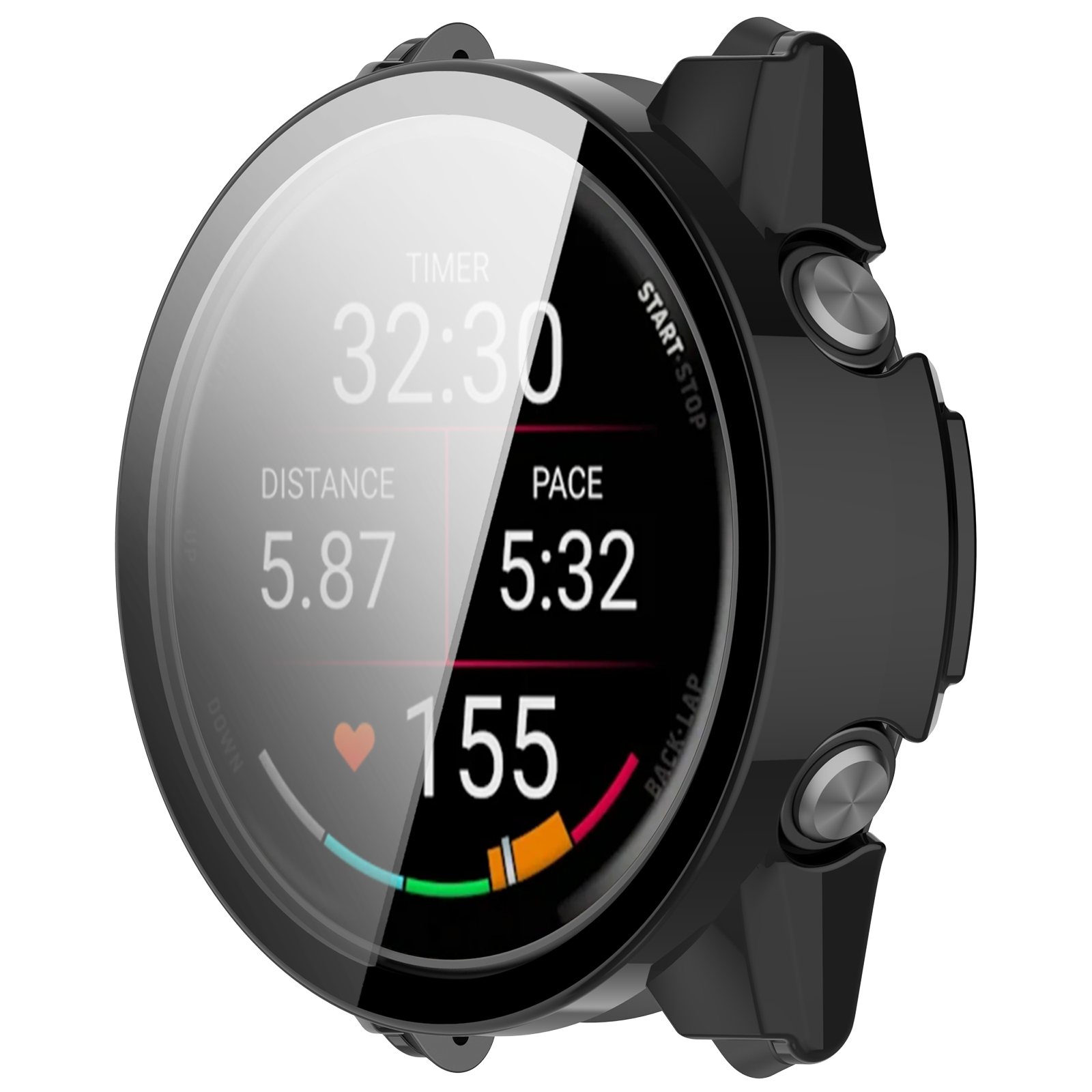 Pc Case Tempered Glass - WANLONFENG Voor Garmin Forerunner 570 42mm