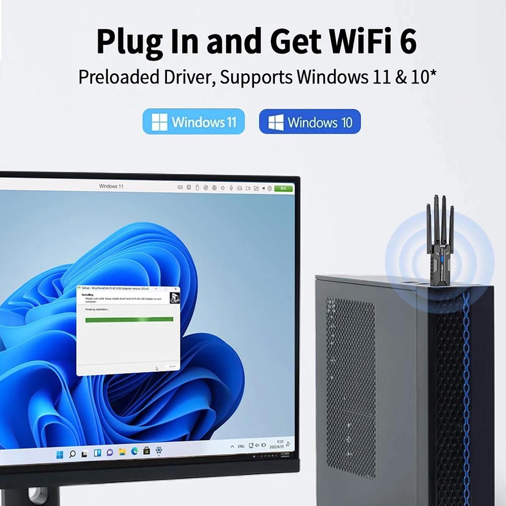 WiFi 6 USB 3.0 Adapter 1800 Mb - Pc Gaming Second recensie en prijs